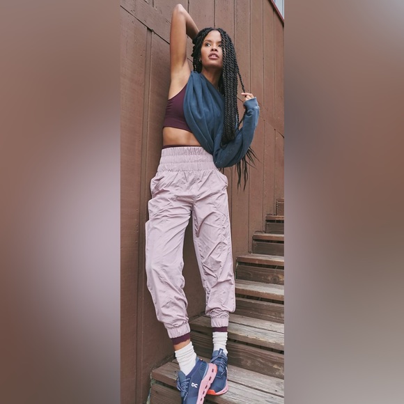 Free People Pants - Free People Movement High waist smocked waist wind pant joggers NWOT